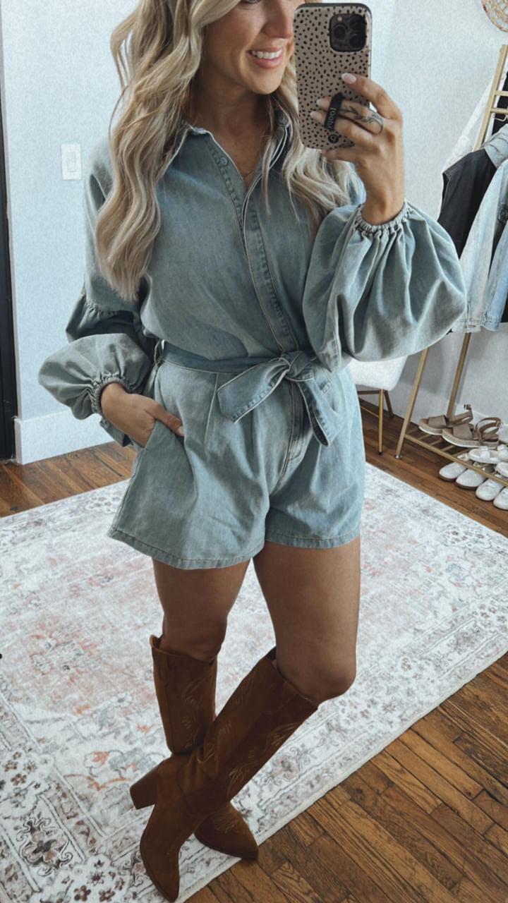 Southern Girl Romper - Denim