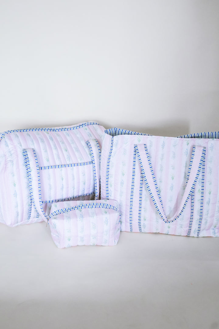 EXCLUSIVE Floral Cotton Quilted Tote Bag - Pink