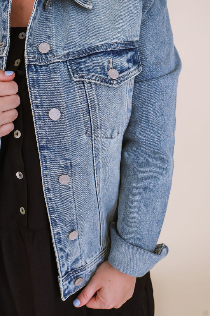 Mid-Length Classic Denim Jacket