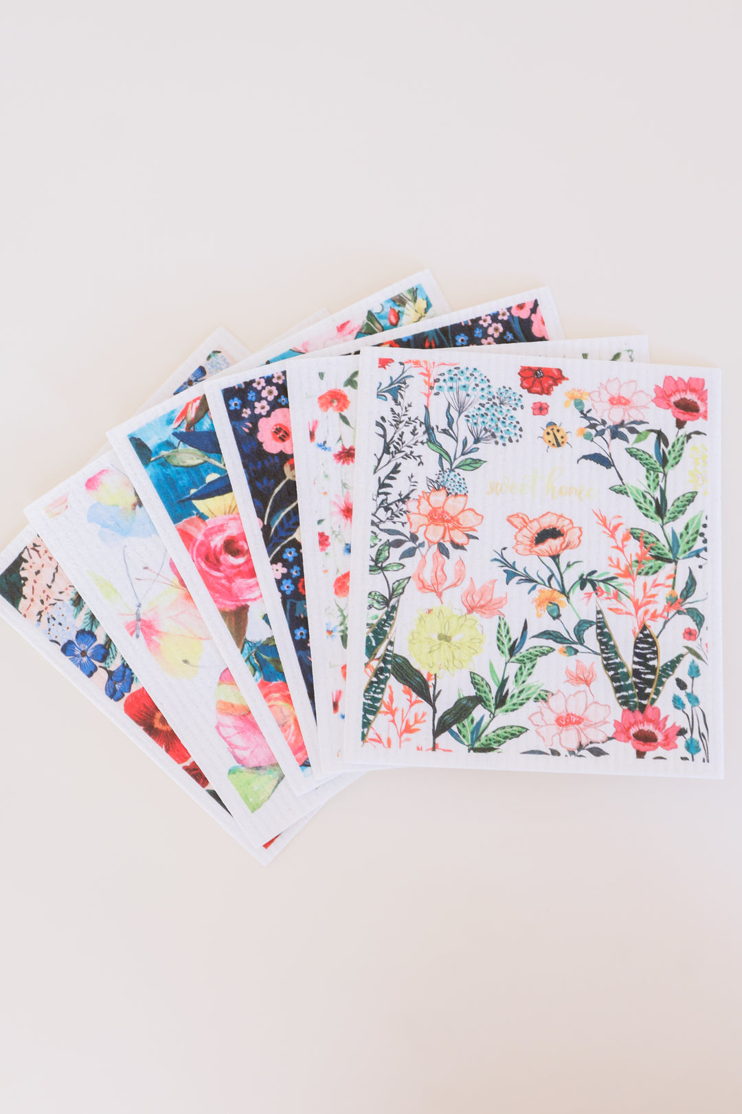 6-Piece Swedish Dish Cloth Set - Floral