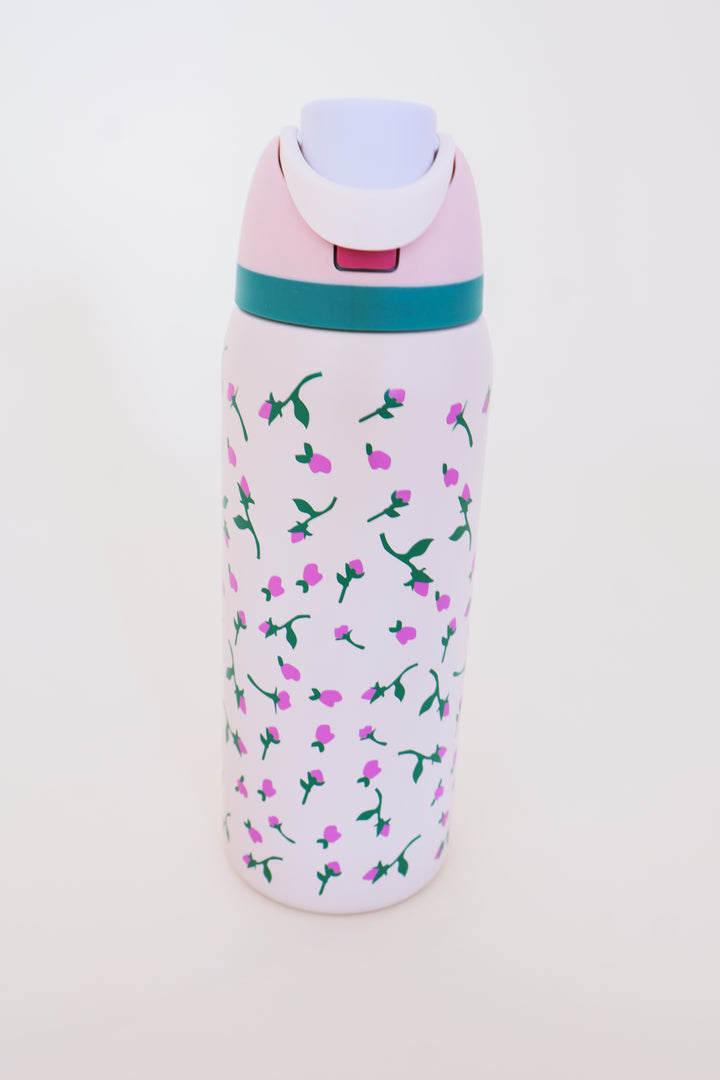 Water Bottle - Cream Floral