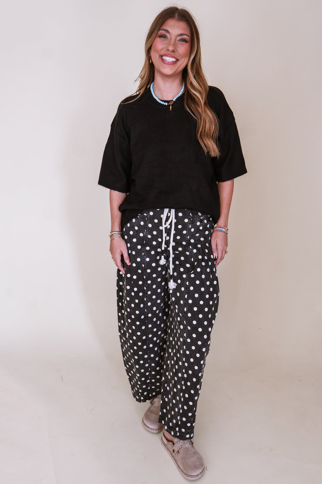 Short Sleeve Oversized Sweater - Black