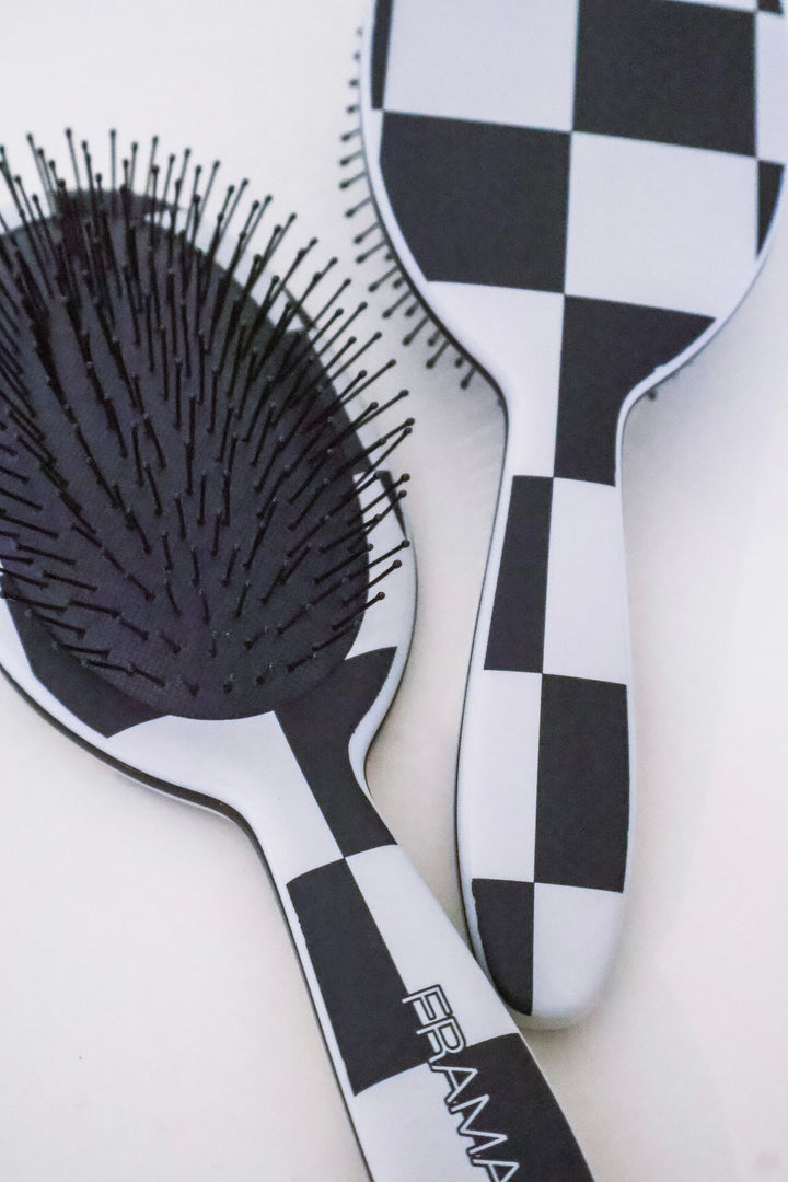 Checkered Detangling Brush - Black