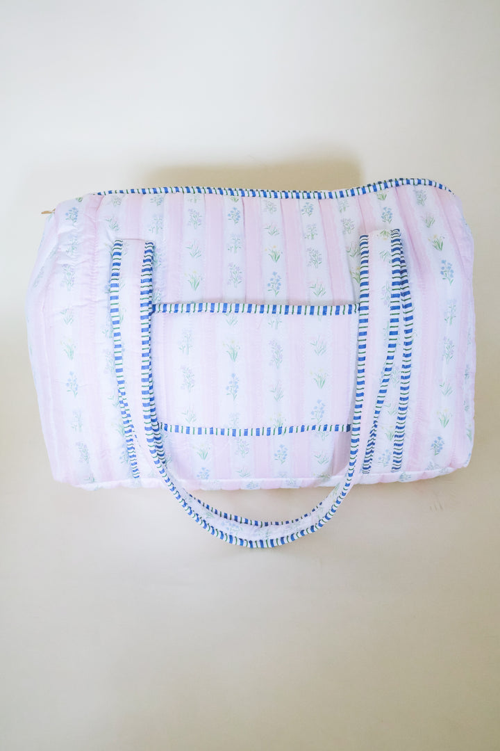 EXCLUSIVE Floral Cotton Quilted Weekender Bag - Pink