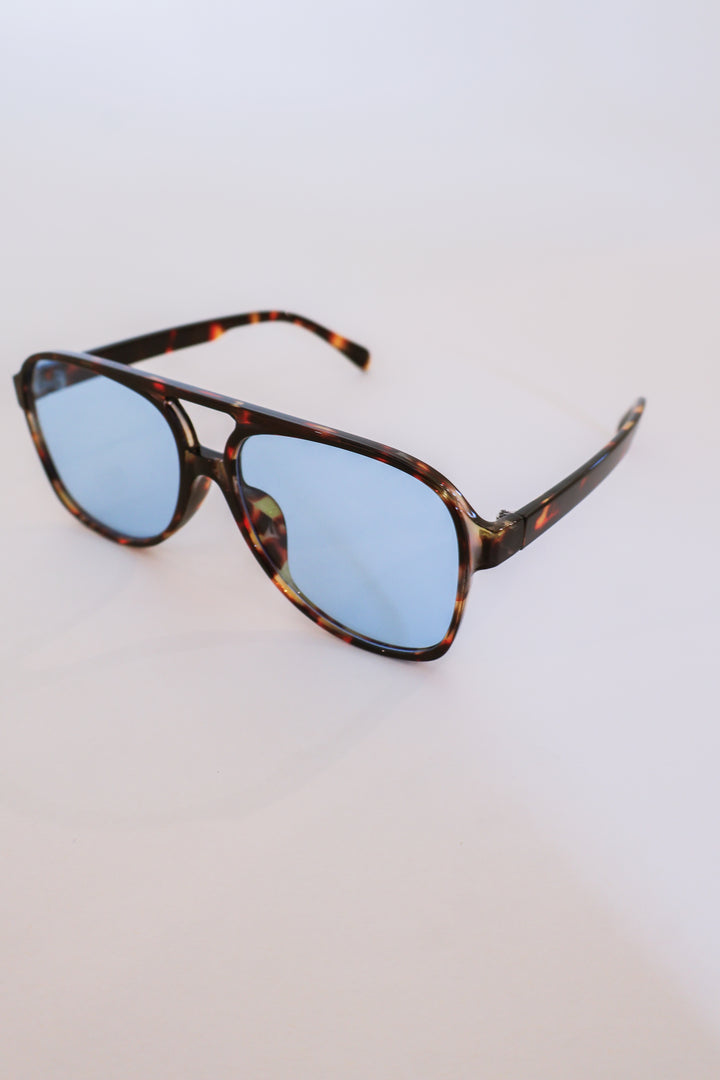 Aviation Acetate Sunglasses - Tortoise/Blue