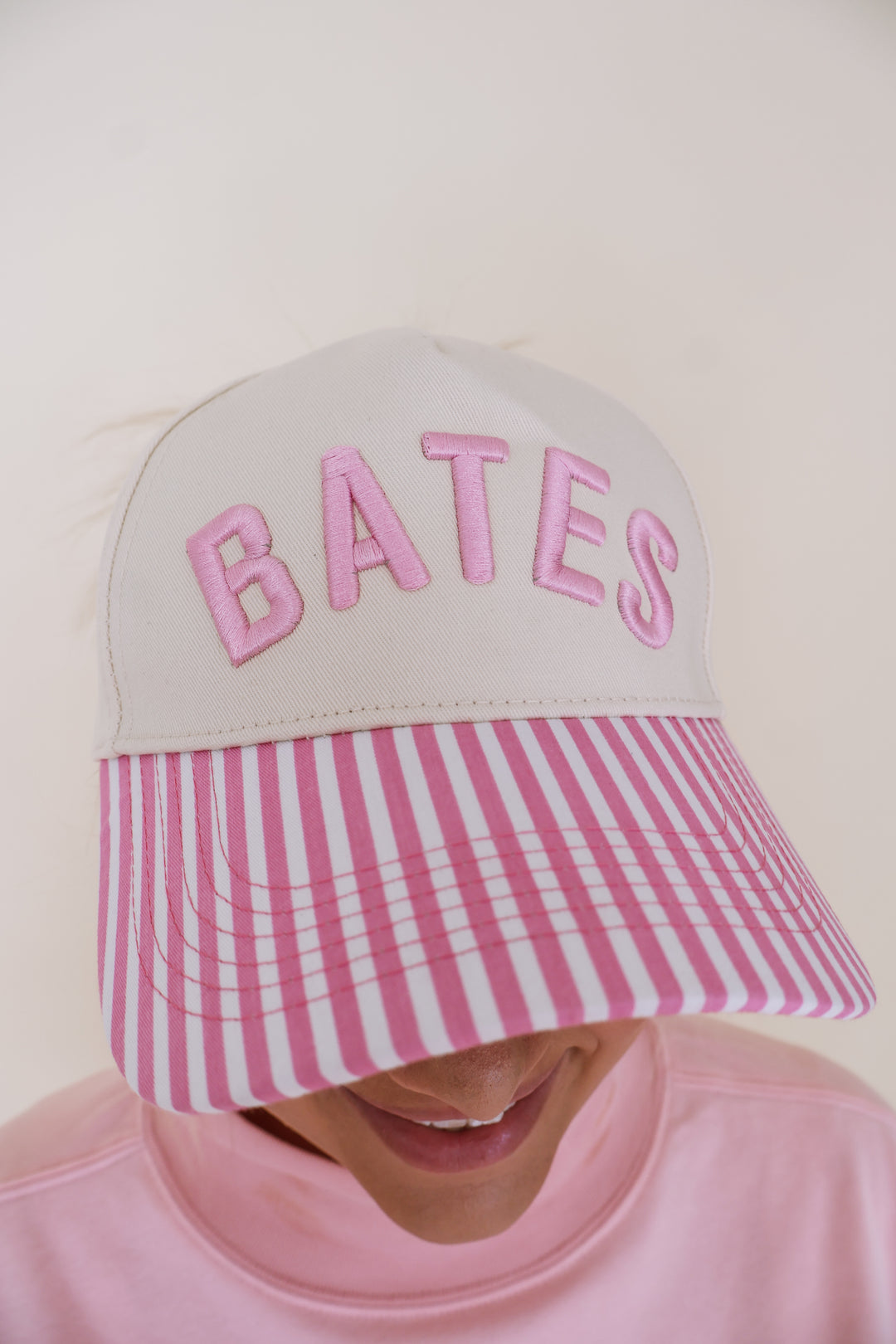 Bates Puff Embroidered Trucker Hat - Pink