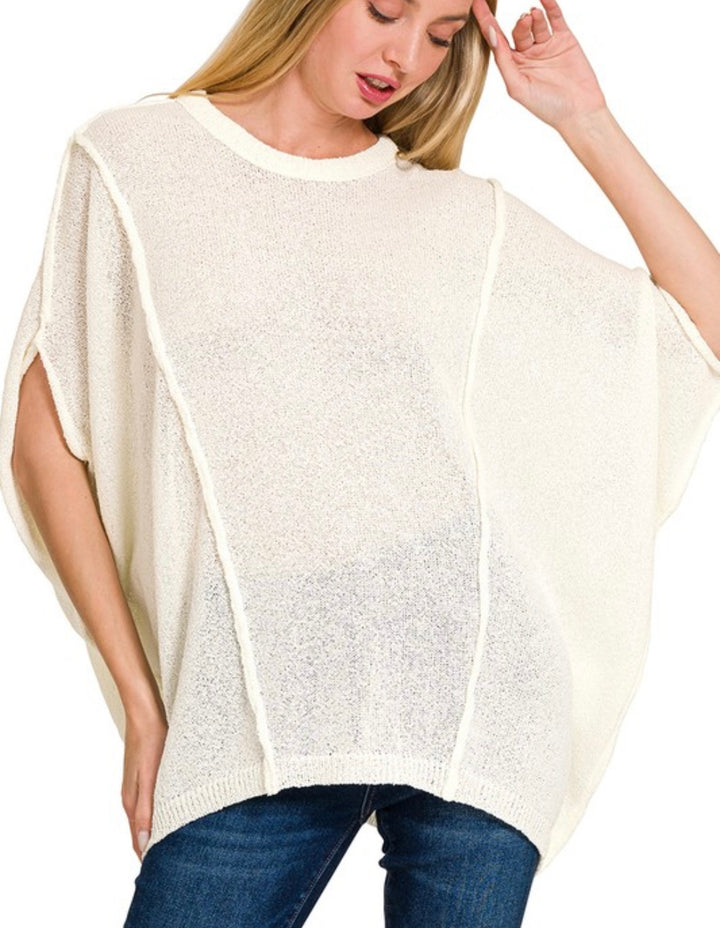 Demi Drop Shoulder Top - Ivory