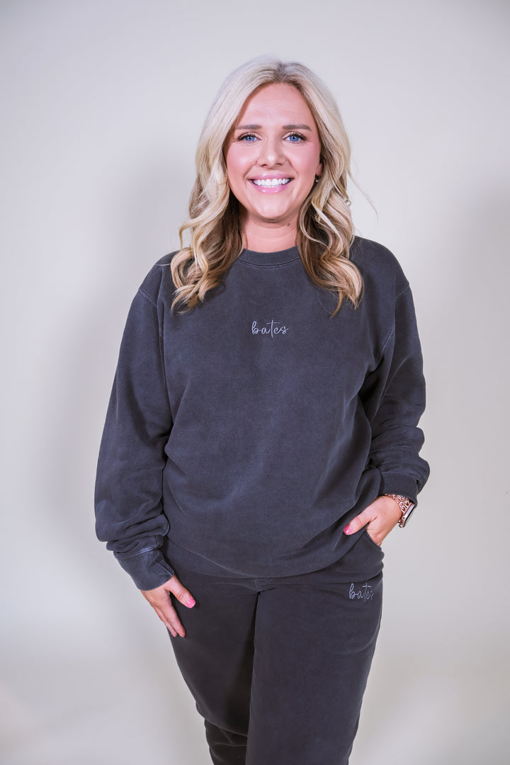 Made-to-Order Bates Embroidered Sweatshirt - Black