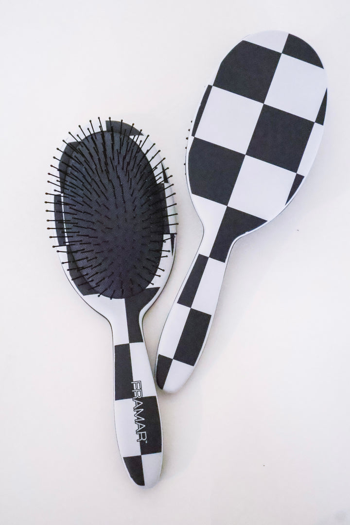 Checkered Detangling Brush - Black