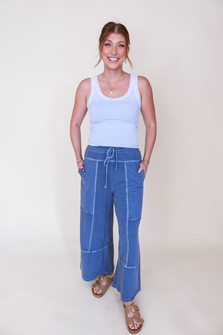 Vintage Reversible Ribbed Tank - Airy Blue