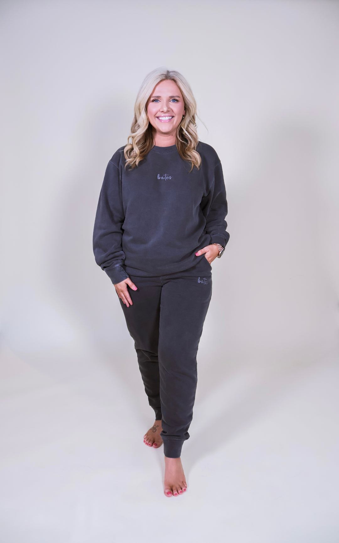 Made-to-Order Bates Embroidered Sweatshirt - Black