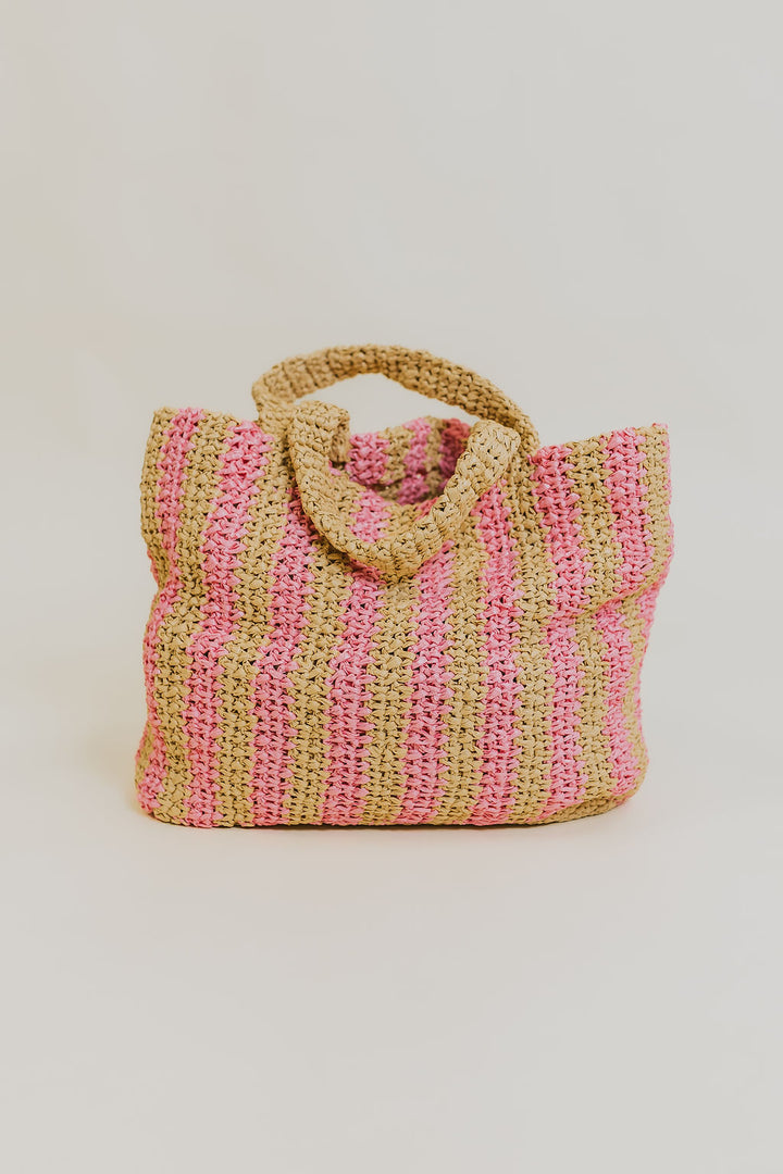 Striped Tote Bag - Pink