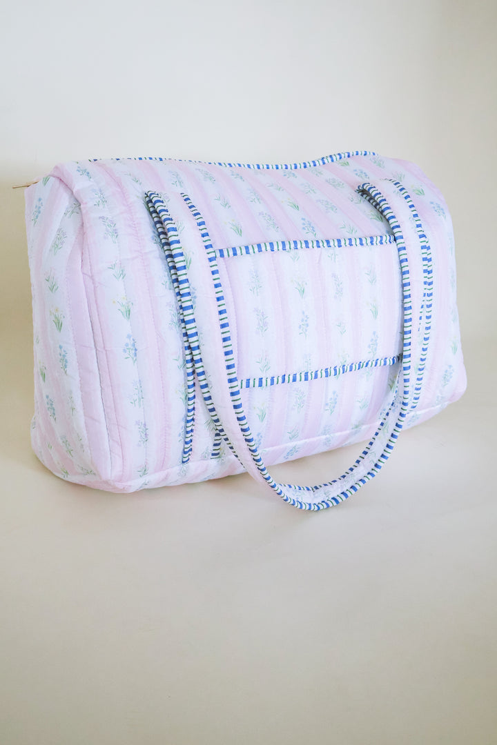 EXCLUSIVE Floral Cotton Quilted Weekender Bag - Pink