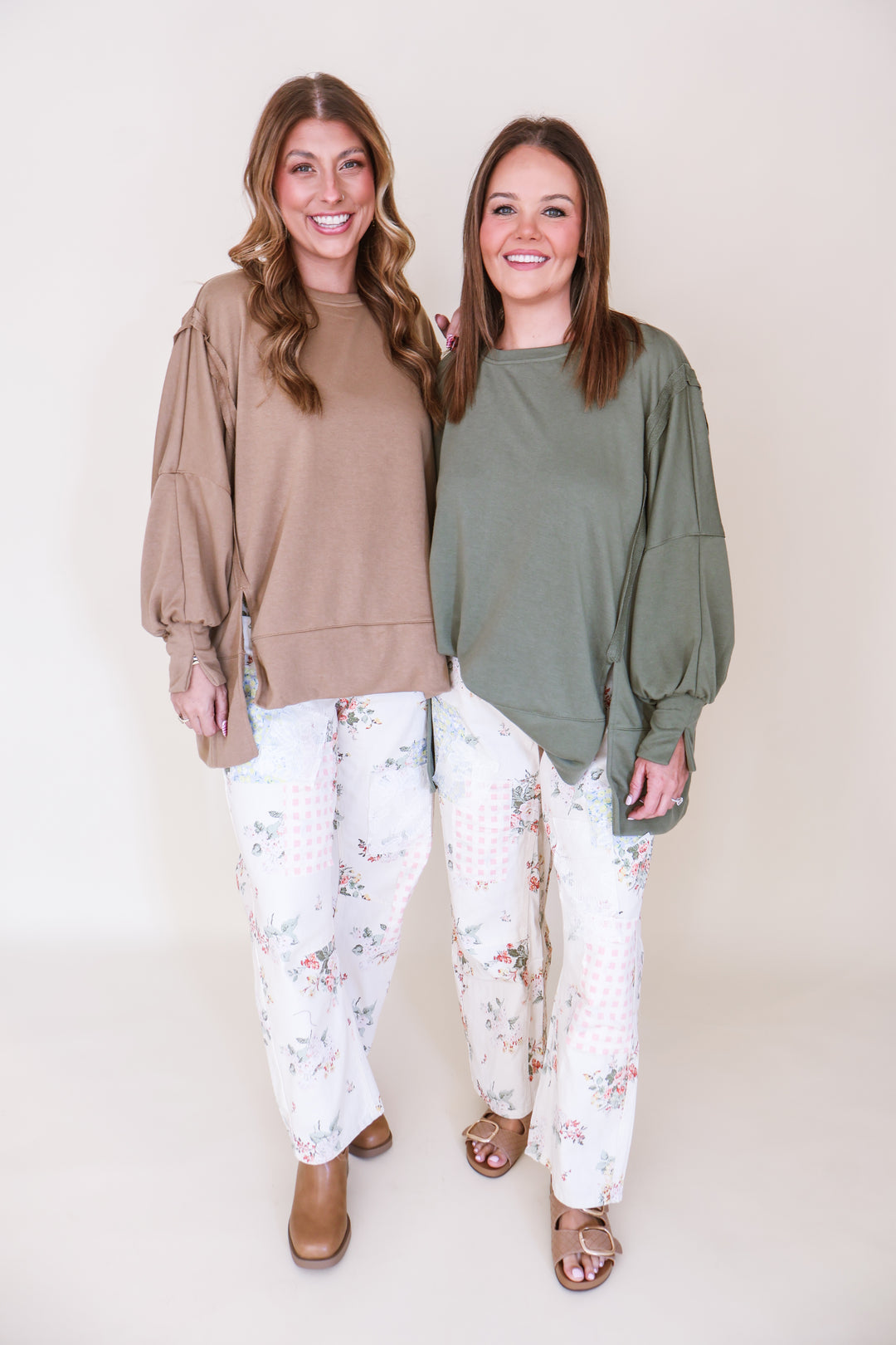 Floral Pattern Multi-Patchwork Bottoms