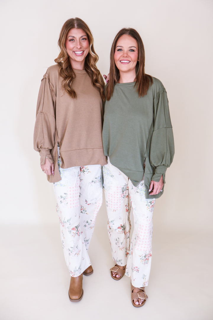 Floral Pattern Multi-Patchwork Bottoms