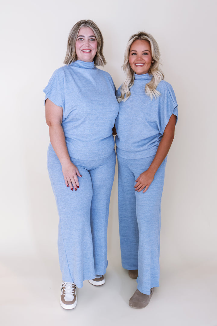 Molly Mae Mock Neck Set - Blue