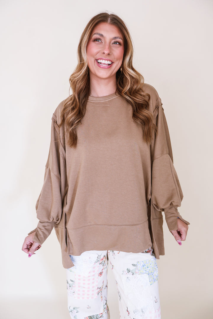 Extra Movement Oversized Sweatshirt - Camel