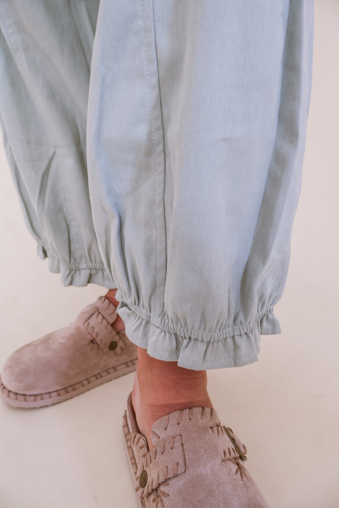 Elastic Waist Balloon Pants - Sage