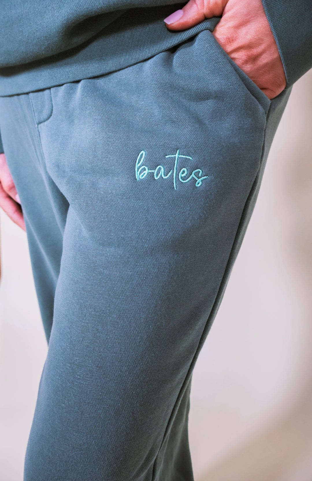 Made-to-Order Bates Embroidered Joggers - Alpine Green