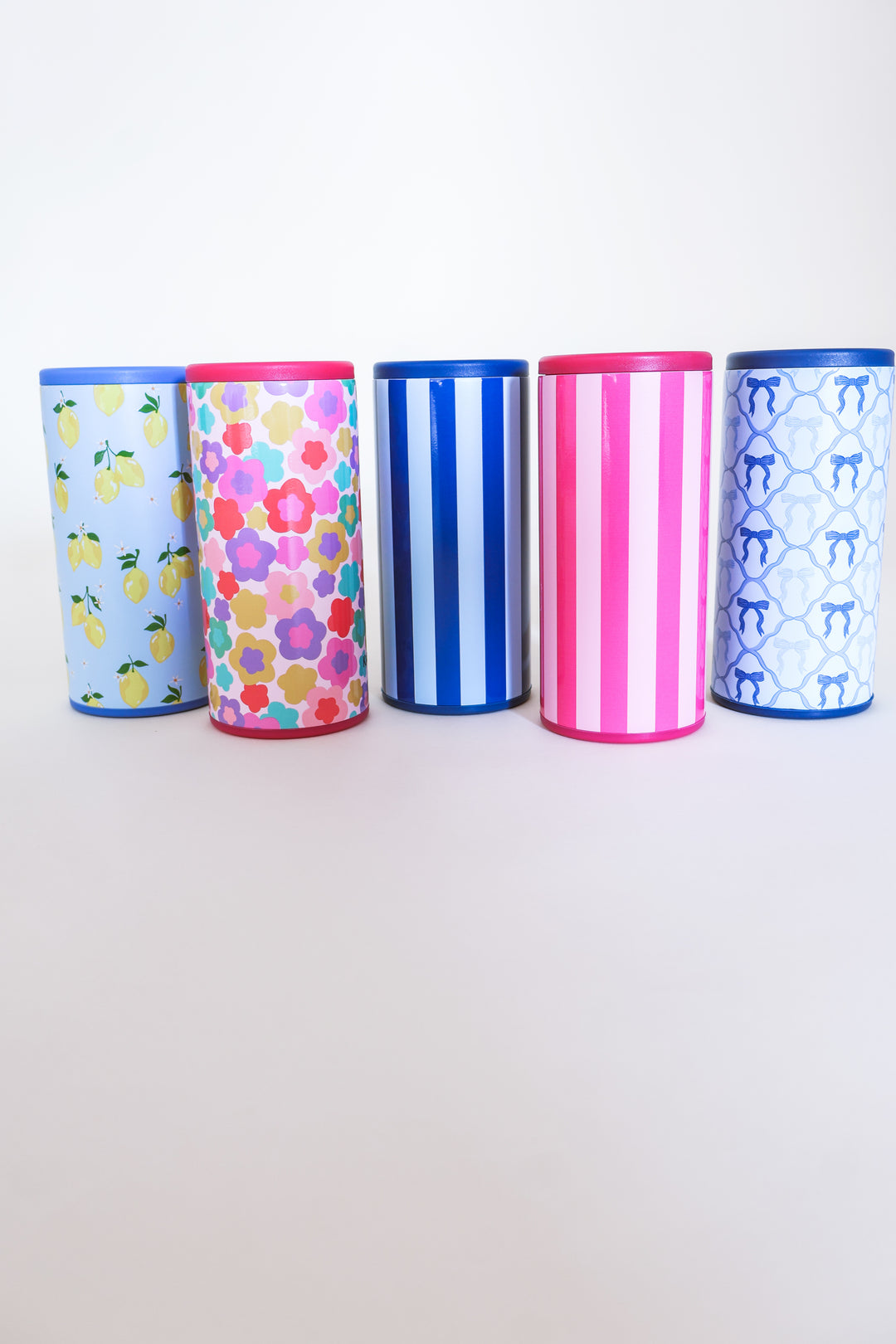 Slim Can Cooler - Blue Stripes