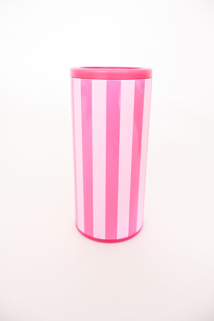 Slim Can Cooler - Pink Stripes