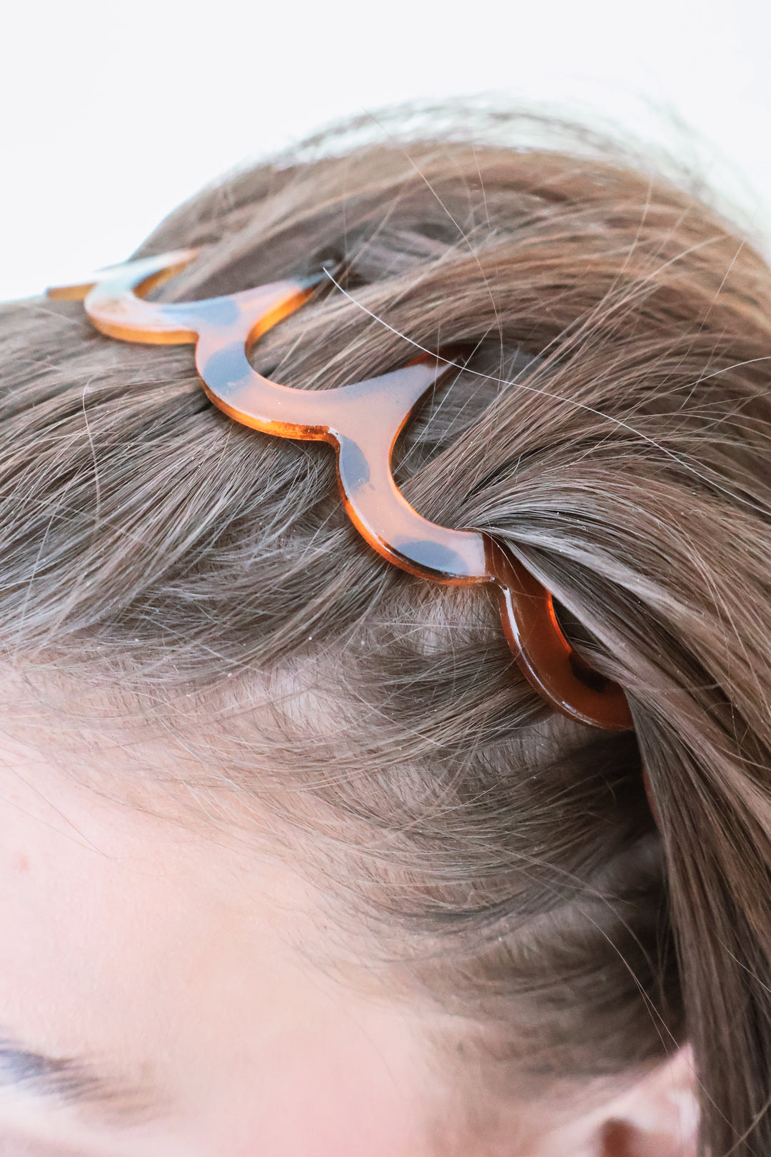 Zig Zag Shark Teeth Headband - Brown