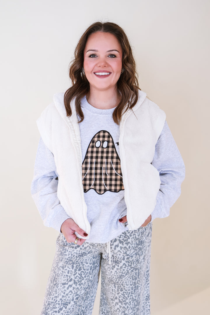 Cozy Sherpa Puffer Vest - Cream