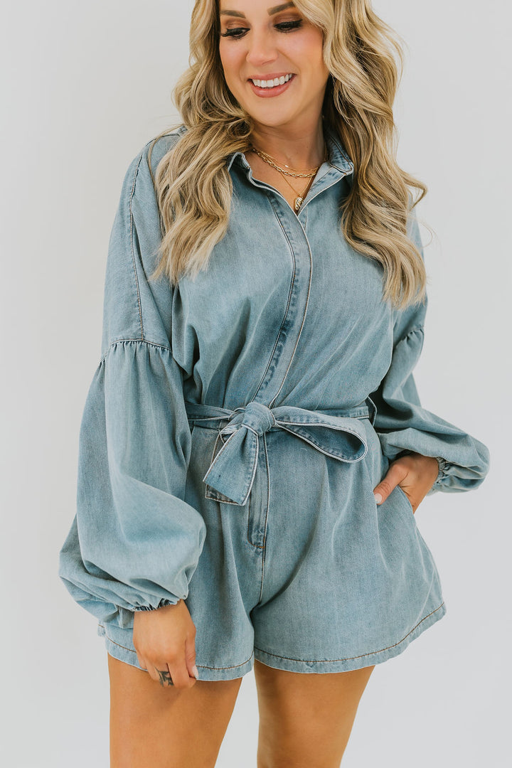 Southern Girl Romper - Denim