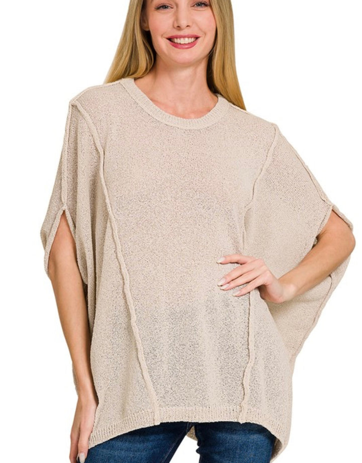 Demi Drop Shoulder Top - Sand Beige