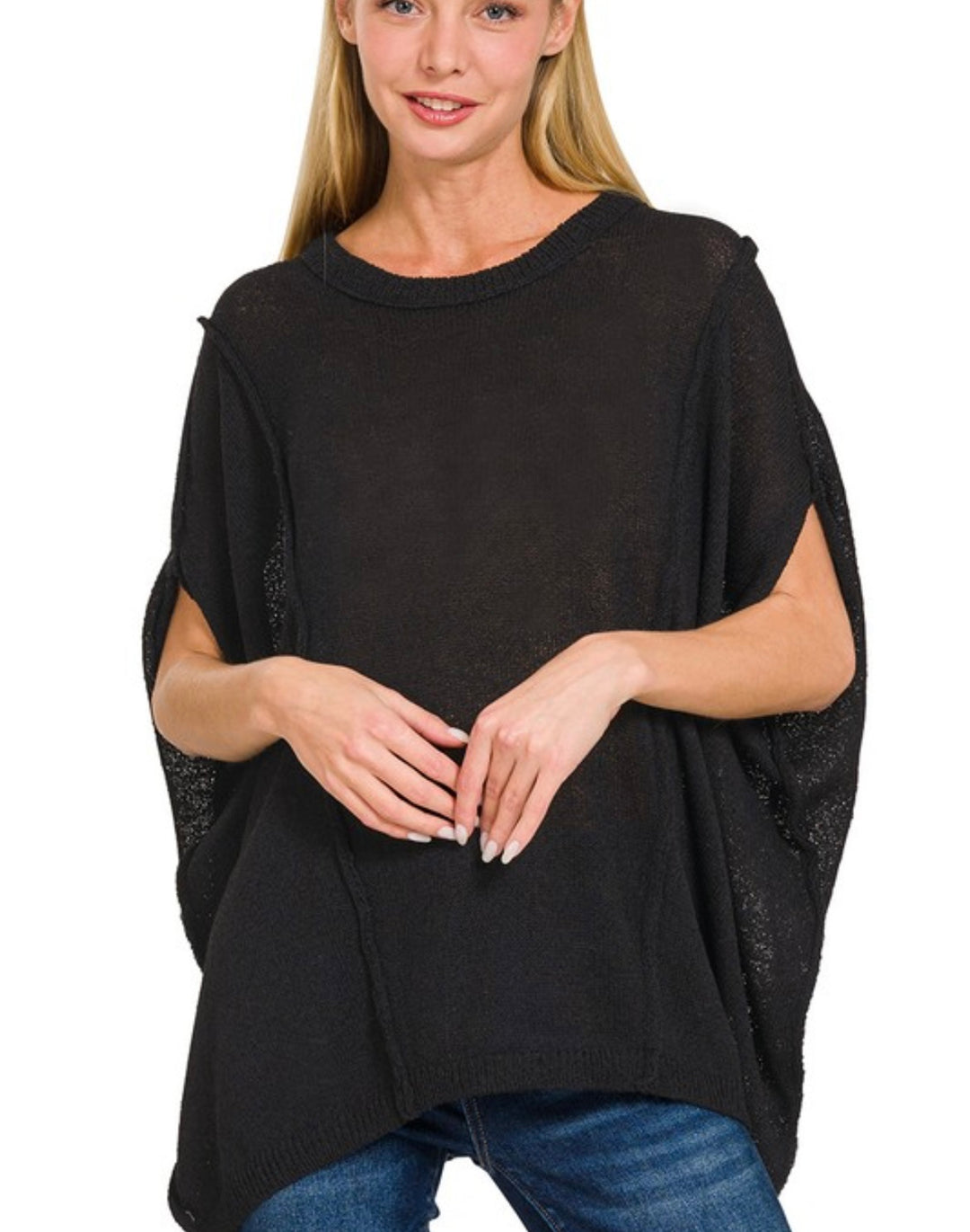 Demi Drop Shoulder Top - Black