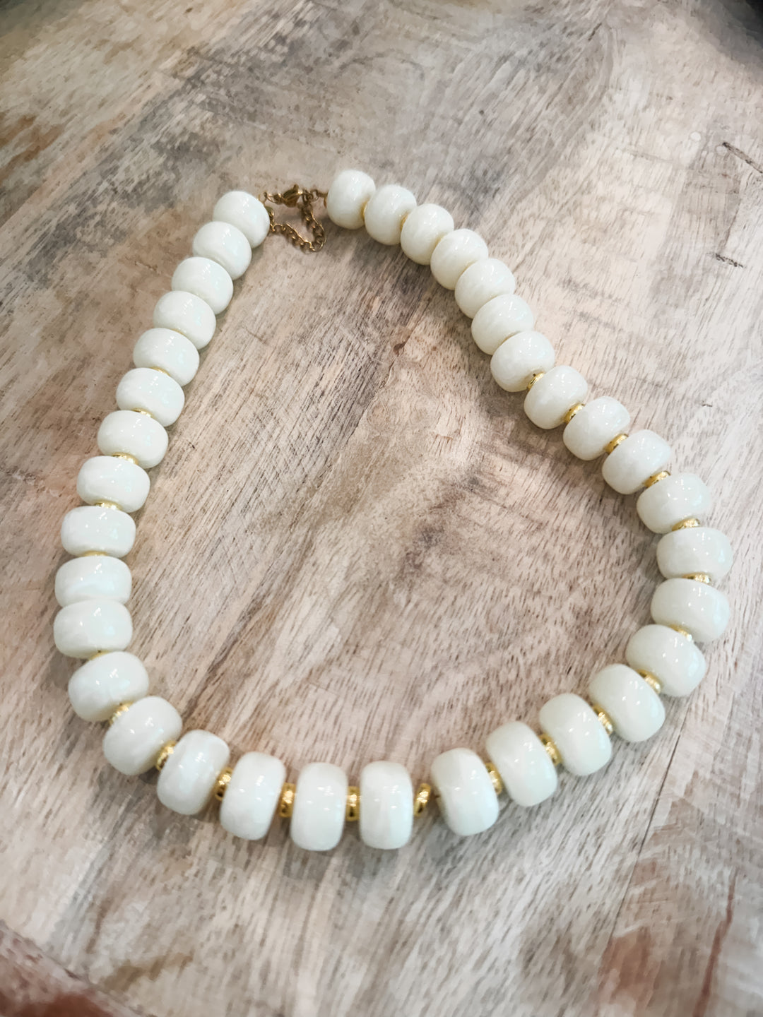 Color Pop Boho Beaded Necklace - Milk