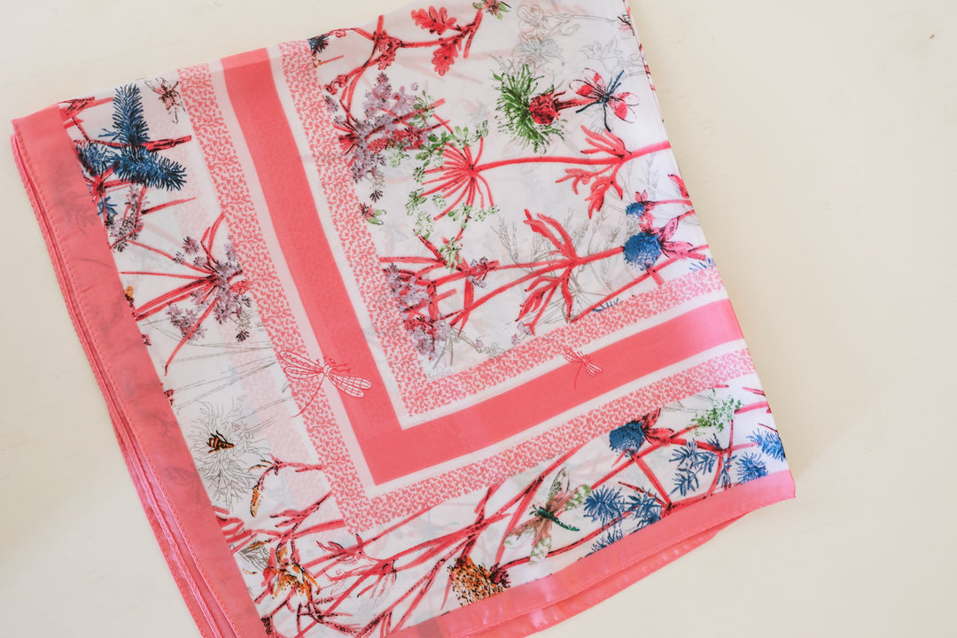 Floral Bandana - Pink Dragonfly