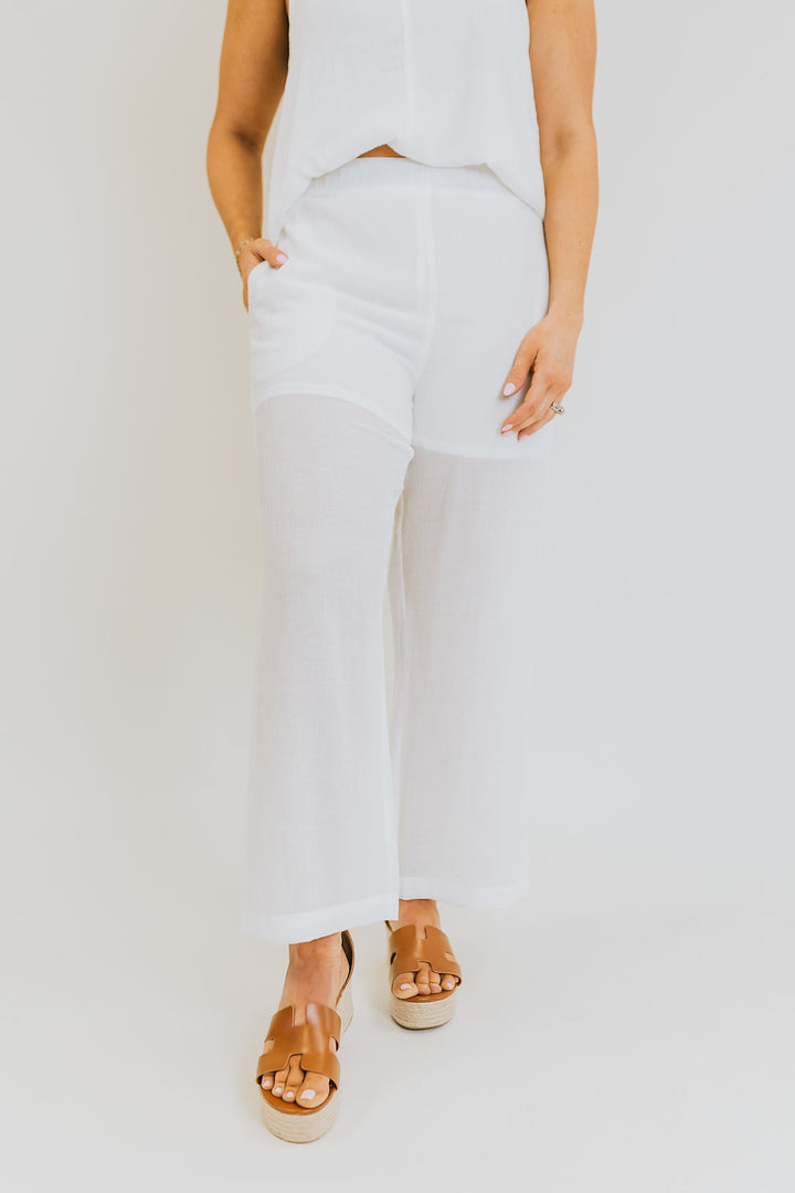 Torrey Wide Leg Pants - White