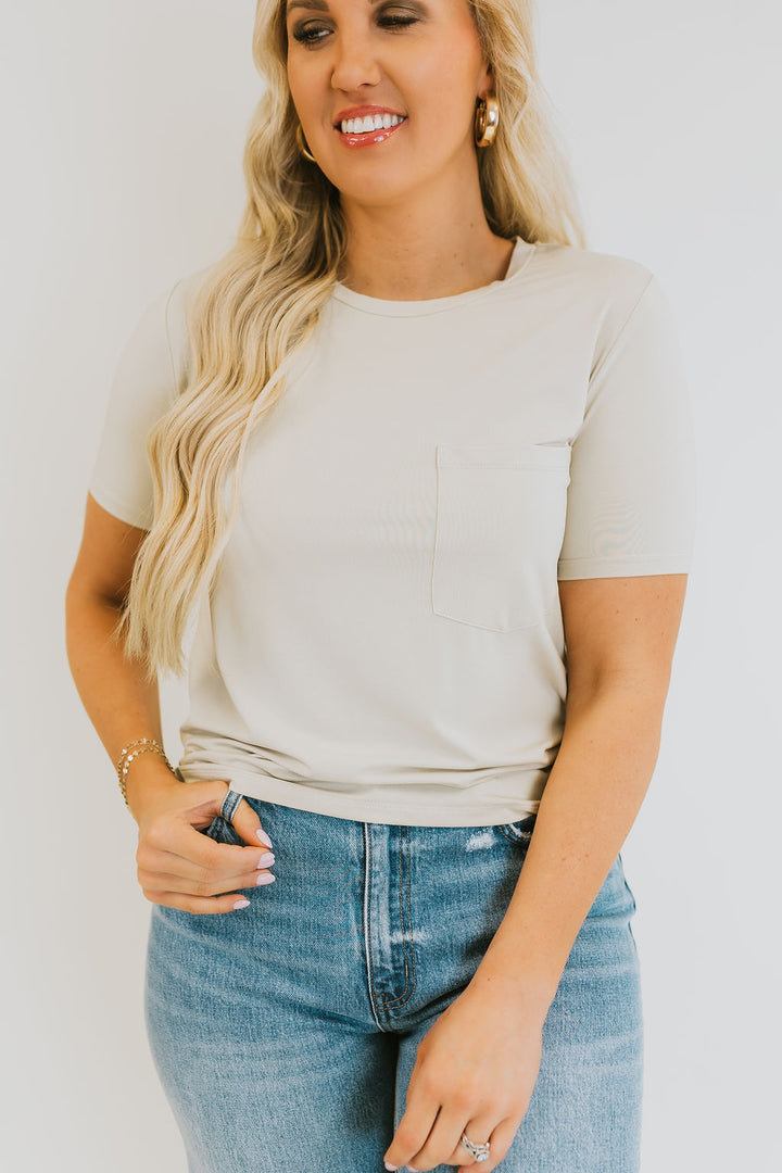 Maisie Basic Tee - Pale Moss