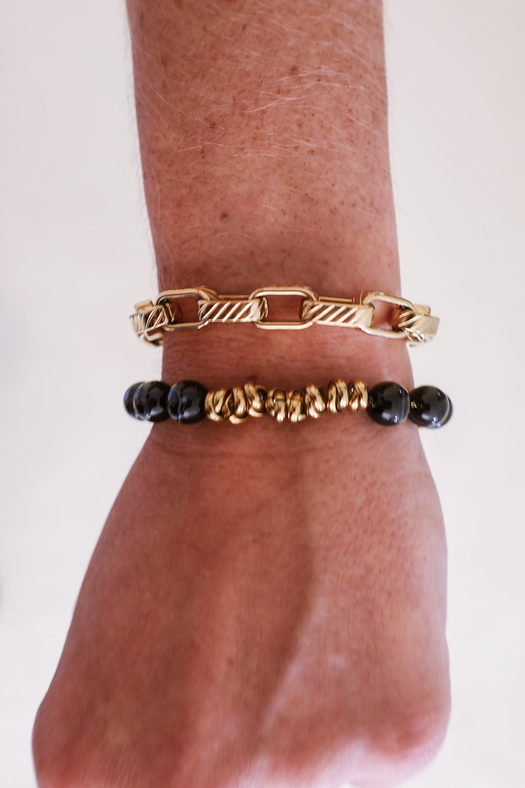 Fanning Bracelet Stack - Gold/Black
