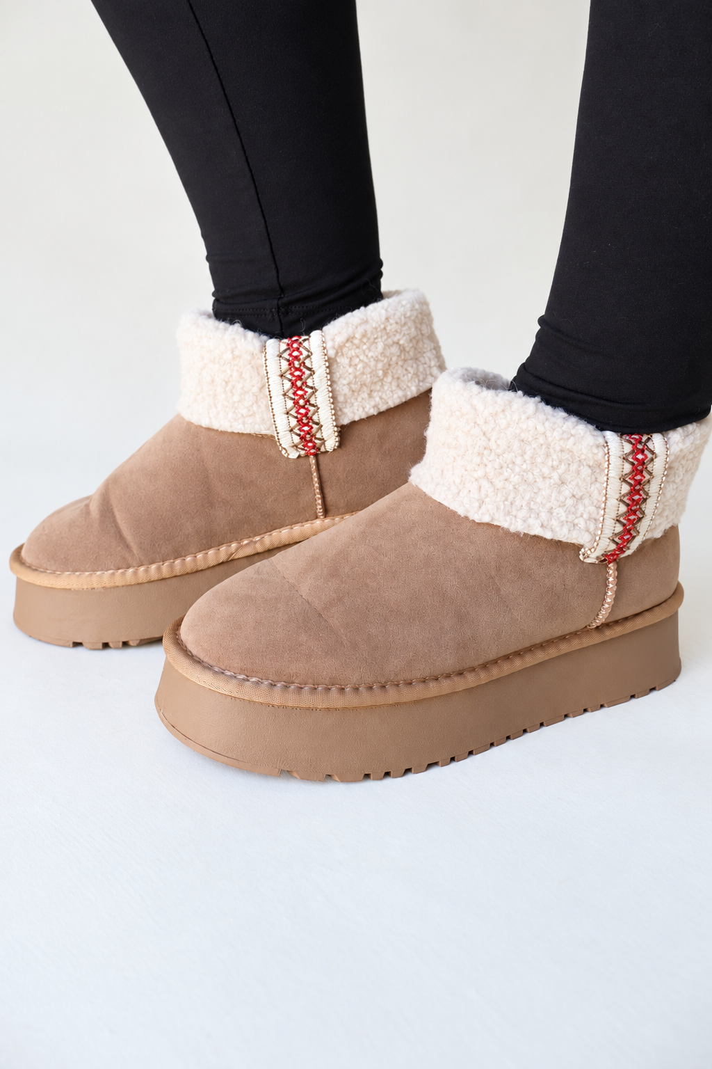 PREORDER Robbie Sherpa Style Platform - Camel