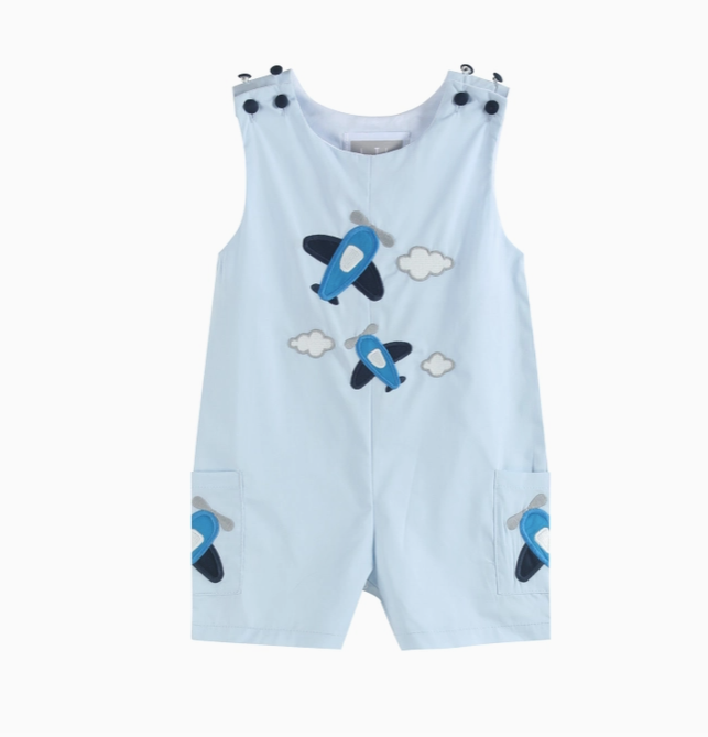 Blue Airplane Pockets Shortalls