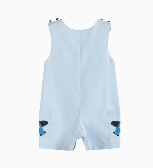 Blue Airplane Pockets Shortalls