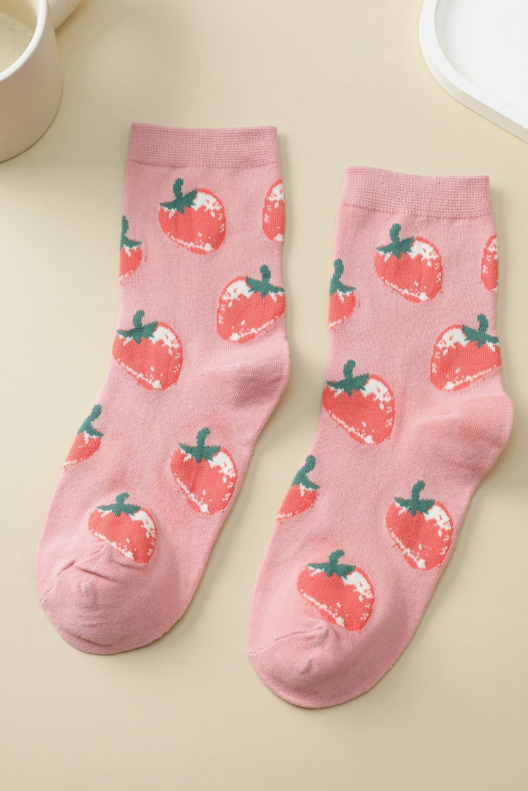 All Over Berries Socks - Pink
