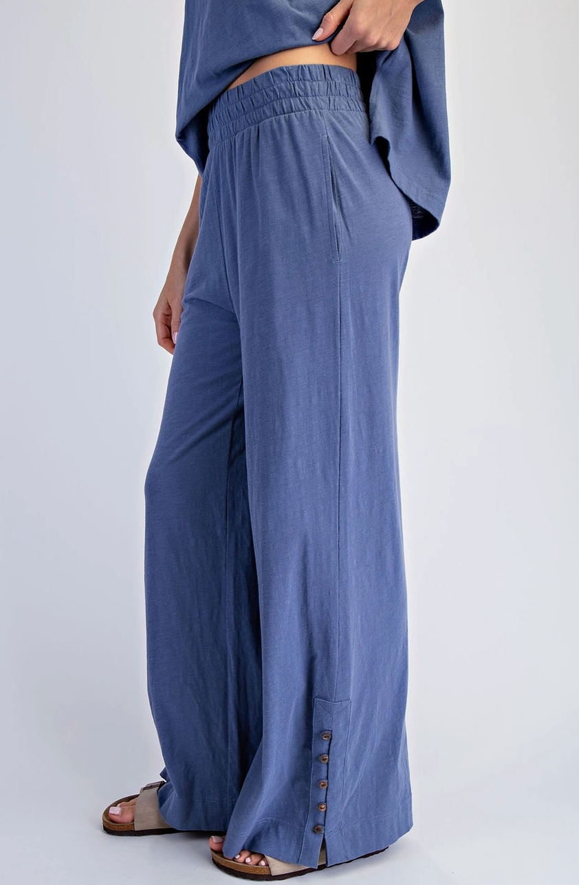 Cotton Slub Laid-Back Chic Set - Denim Blue