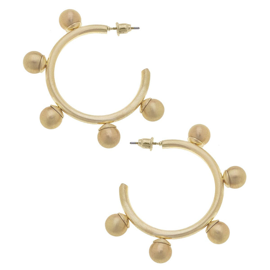 Allison Studded Metal Hoop Earrings